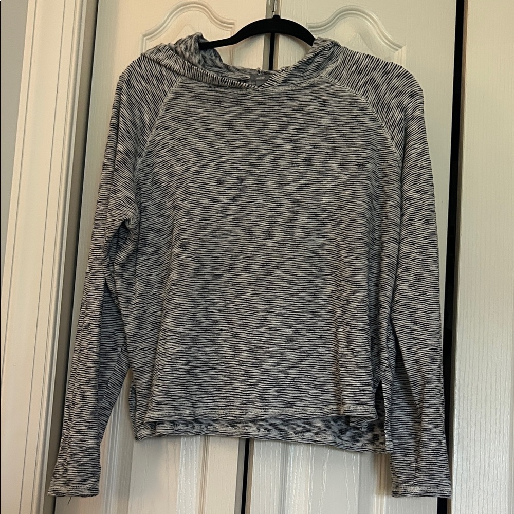 Aerie Black and White Knit Hoodie